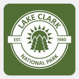Sticker Carré Parc national du lac Clark Sun Trees