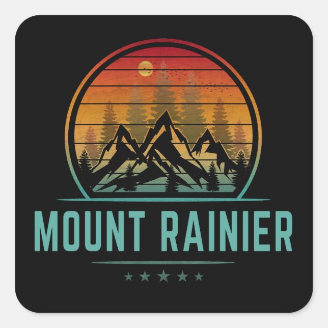 Sticker Carré Parc national du mont Rainier (Devant)