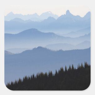 Sticker Carré Parc national du Mont Rainier  Monts Cascade