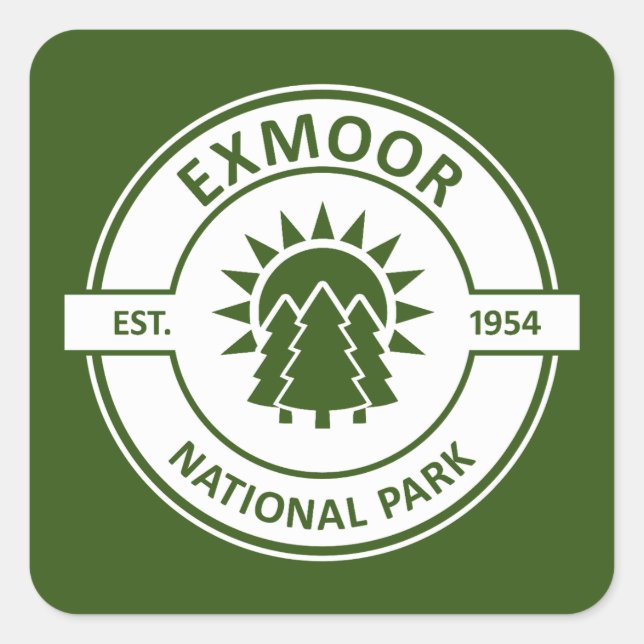 Sticker Carré Parc national Exmoor Sun Trees (Devant)