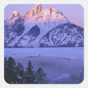 Sticker Carré PARC NATIONAL GRAND TETON, WYOMING. ÉTATS-UNIS. Br