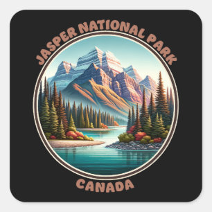 Sticker Carré Parc national Jasper Canada