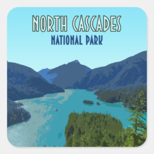 Sticker Carré Parc national North Cascades Washington