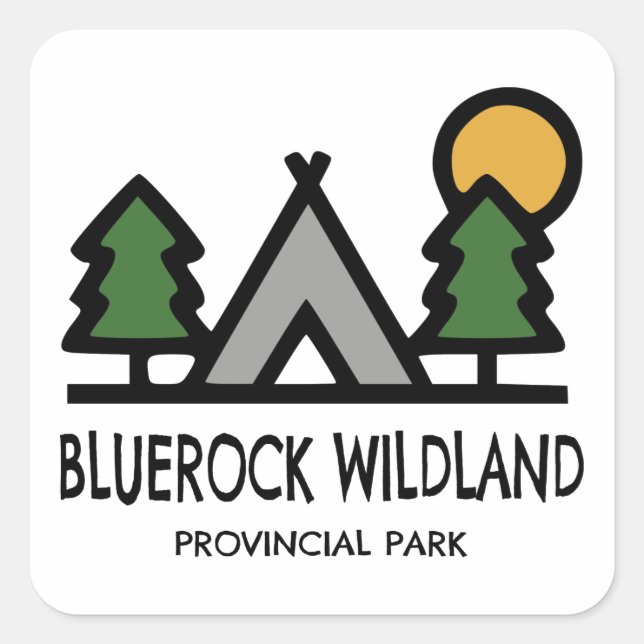 Sticker Carré Parc provincial Bluerock Wildland (Devant)