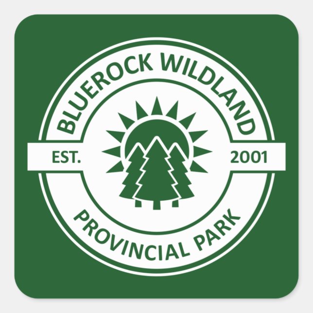 Sticker Carré Parc provincial Bluerock Wildland Sun Trees (Devant)