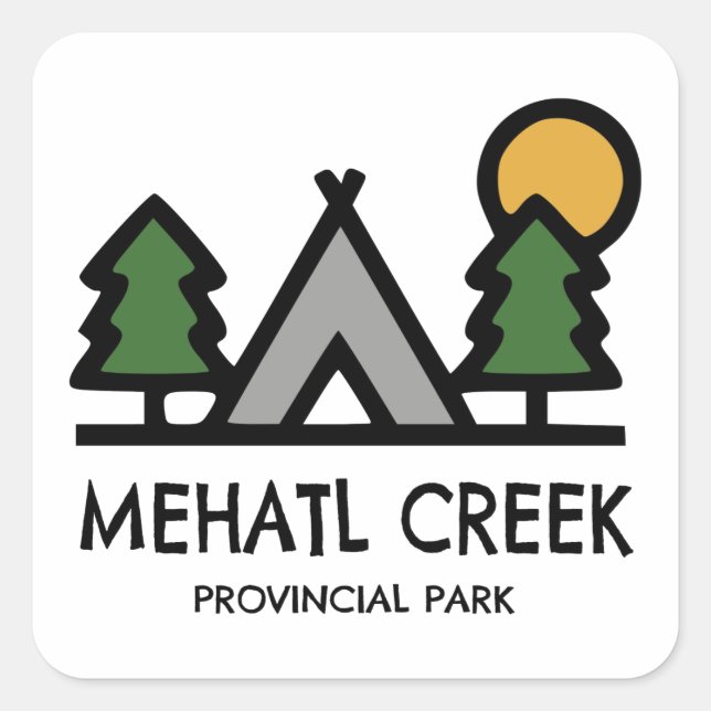 Sticker Carré Parc provincial de Mehatl Creek (Devant)