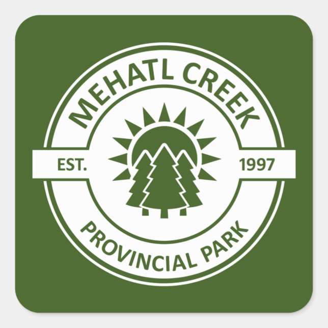 Sticker Carré Parc provincial de Mehatl Creek Sun Trees (Devant)