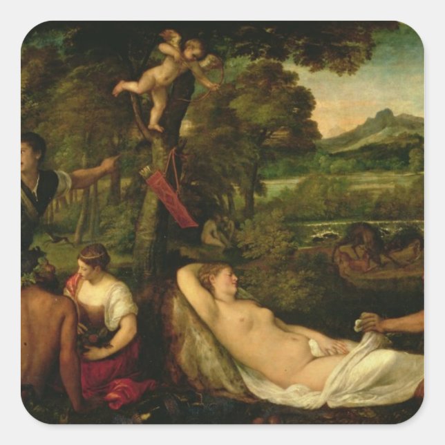 Sticker Carré Pardo Venus ou Jupiter et Antiope (Devant)