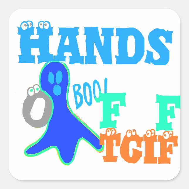 Sticker Carré Parfait Boo ! TGIF Merci Dieu Son Vendredi Hakuna  (Devant)