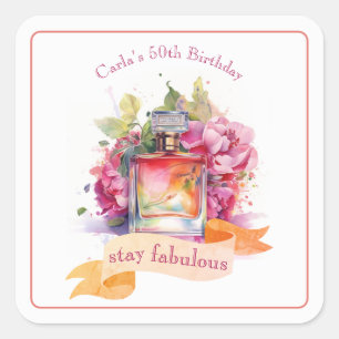 Sticker Carré Parfum fantaisie Fabuleux Fille Anniversaire