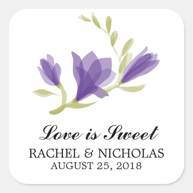 Sticker Carré Parfum Freesia Petals | Favoriser (Devant)