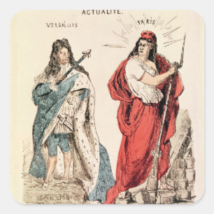 Sticker Carré Paris et Versailles brillant à l'un l'autre, 1871
