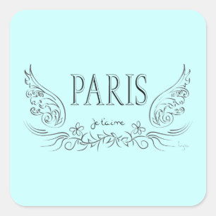 Sticker Carré PARIS Je t'aime