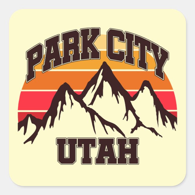 Sticker Carré Park City, Utah (Devant)