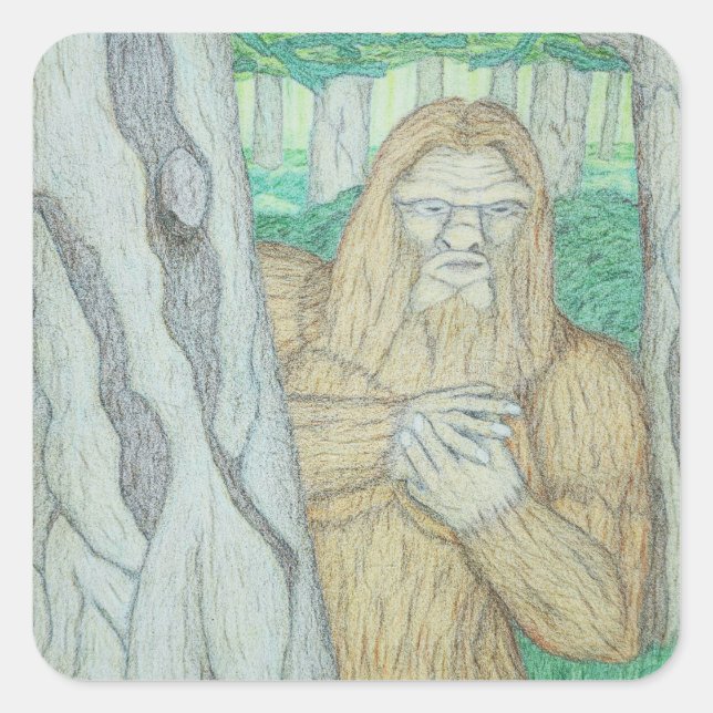 Sticker Carré Parodie de mème Bigfoot (Devant)