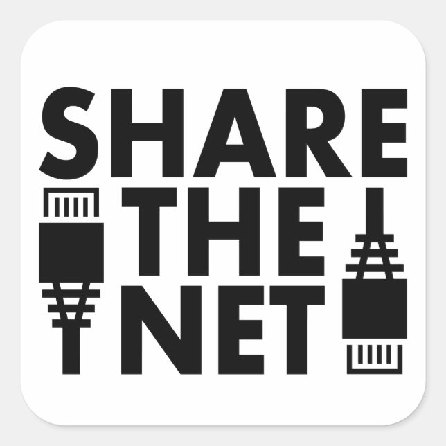 Sticker Carré Partagez le Net (Devant)