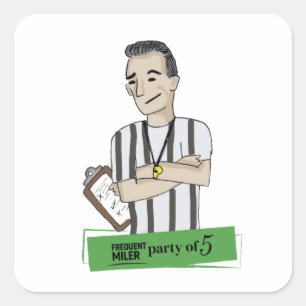 Sticker Carré Parti de 5 - Greg l'arbitre