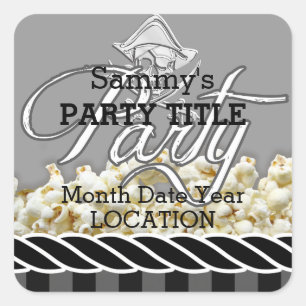 Sticker Carré Parti pirate personnalisé