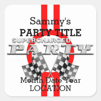 Sticker Carré Partie de performance surchargée personnalisée