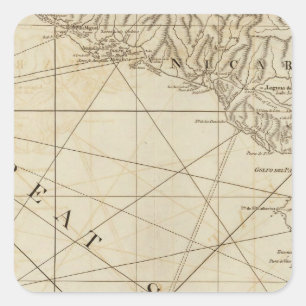 Sticker Carré Partie des provinces du Costa Rica et du Nicaragua