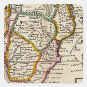 Sticker Carré Partie du sud de l'Afrique et de Magadascar