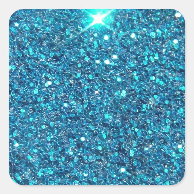 Sticker Carré Parties scintillant bleue Turquoise extravagante b (Devant)