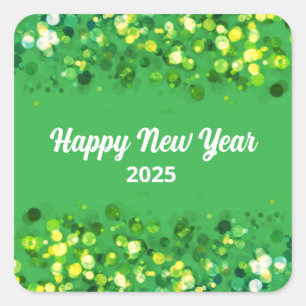 Sticker Carré Parties scintillant colorée chic texte personnalis