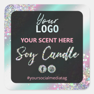 Sticker Carré Parties scintillant holographique Glam Soy Chandel