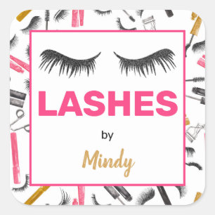 Sticker Carré Parties scintillant Lashes Artiste maquillage Aqua