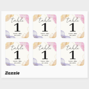 Sticker Carré Parties scintillant Noir Calligraphie Numéros de t