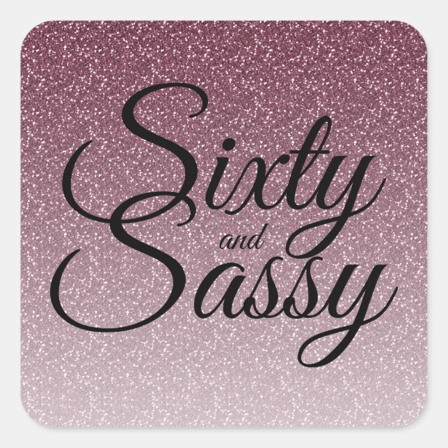 Sticker Carré Parties scintillant violette Ombre 60 et Sassy 60e (Devant)