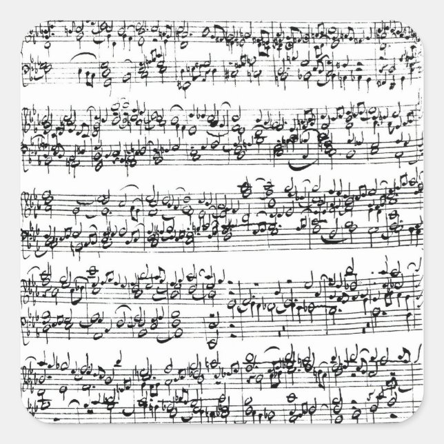 Sticker Carré Partition musicale de Johann Sebastian Bach (Devant)