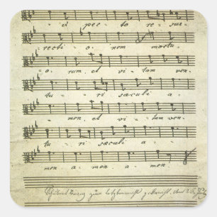 Sticker Carré Partition vintage, Partition musicale antique 1810