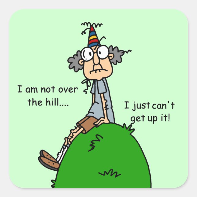 Sticker Carré Pas au-dessus de l'humour de colline (Devant)