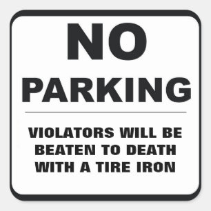 Sticker Carré Pas d'autocollant de stationnement