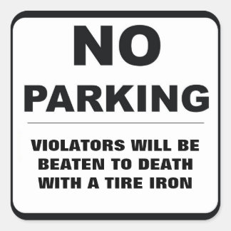 Sticker Carré Pas d'autocollant de stationnement