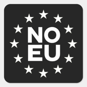 Sticker Carré Pas d'autocollant UE v2 inversé