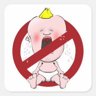 STICKER CARRÉ PAS DE BÉBÉS EN PLEIN AIR