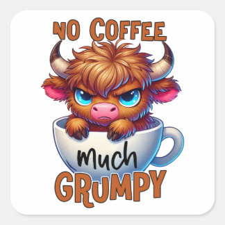Sticker Carré Pas de café beaucoup grincheux