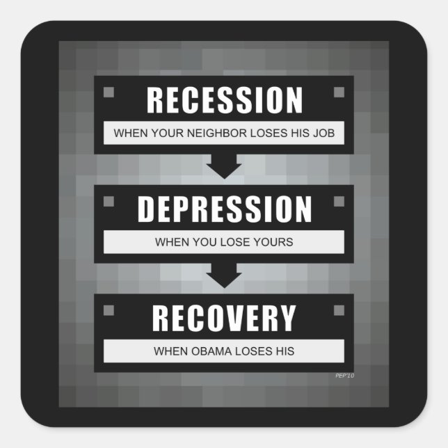 Sticker Carré Pas de reprise avec Obama (Devant)