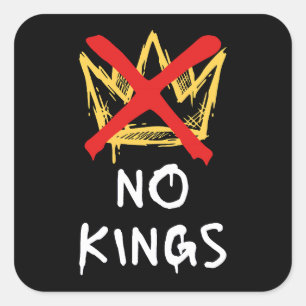 Sticker Carré Pas de rois Amérique Protestation Démocratie Anti-