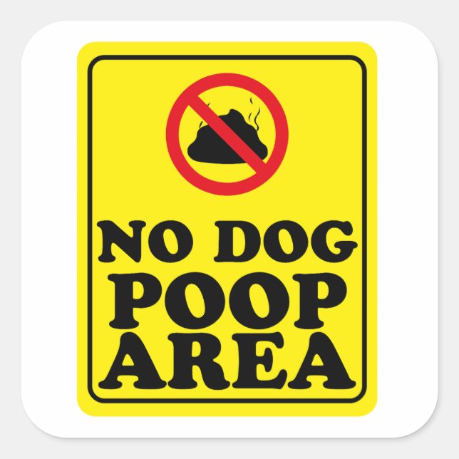 Sticker Carré Pas de zone de Pose de Chien (Devant)