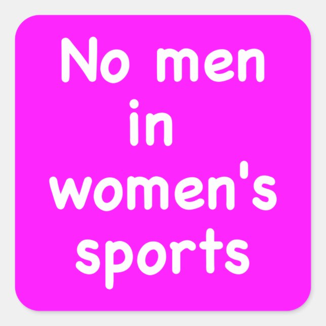 Sticker Carré Pas d'hommes dans le sport féminin (Devant)