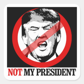 Sticker Carré Pas mon président - Anti-Trump