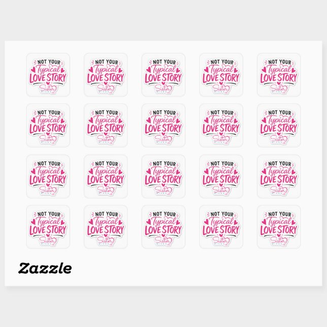 Sticker Carré Pas votre histoire d'amour typique  (Feuille)