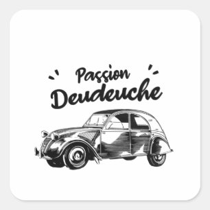 Sticker Carré Passion deudeuche - 2CV
