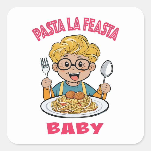 Sticker Carré Pasta La Feasta Baby (Devant)