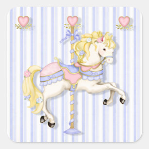 Sticker Carré Pastel Carousel Pony
