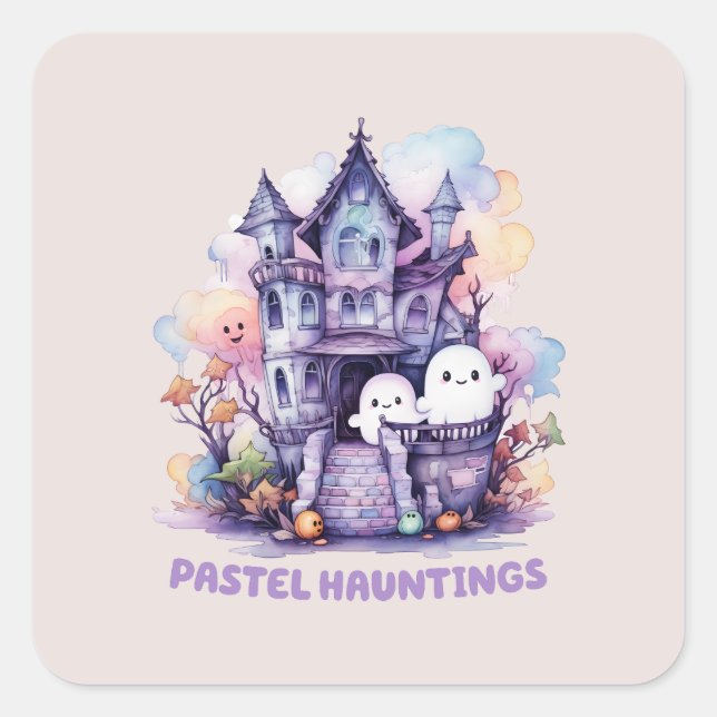 Sticker Carré Pastel Hauntings (Devant)