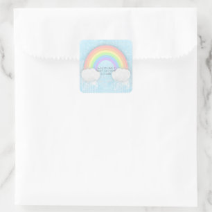 Sticker Carré Pastel Rainbow et Clouds Party Favoriser les autoc